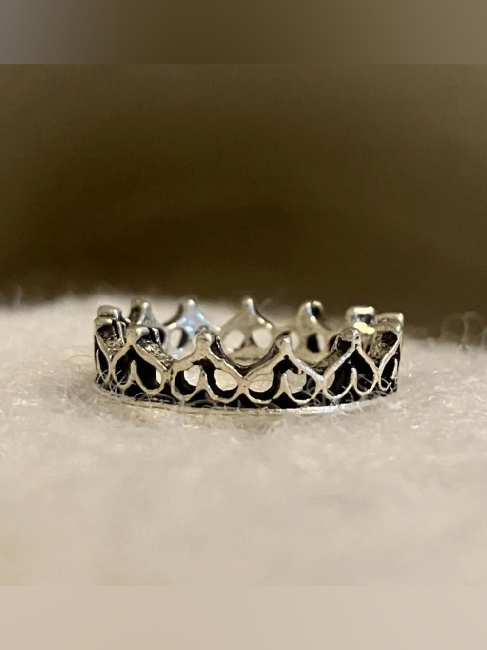 Silver Crown Band Ring